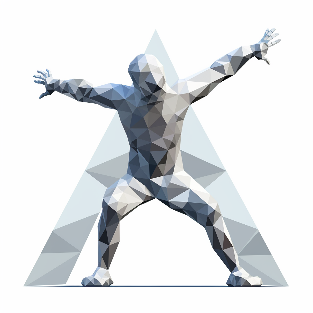 human doing strength exercise low poly